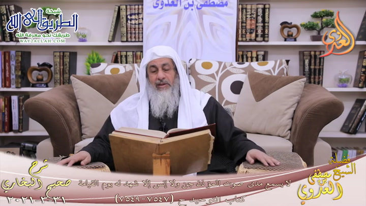 البخاري -870- لا يسمع مدى صوت المؤذن جن ولا إنس إلا شهد له يوم القيامة ح 7545 