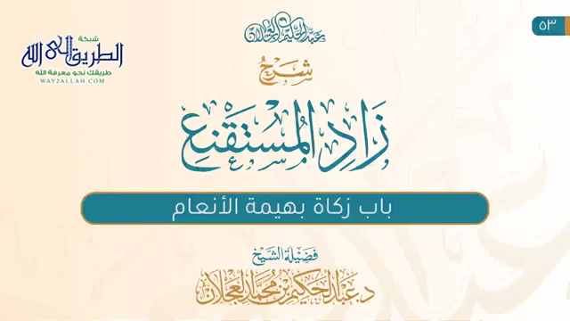 زاد المستقنع (53) | زكاة بهيمة الأنعام  